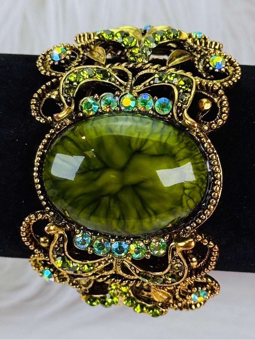 Vintage weighted runway dressy statement cuff wide band bracelet